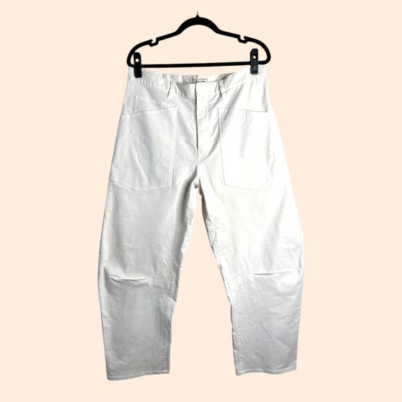 Nili Lotan Shon Cotton Twill Pants Eggshell - Picture 2 of 7
